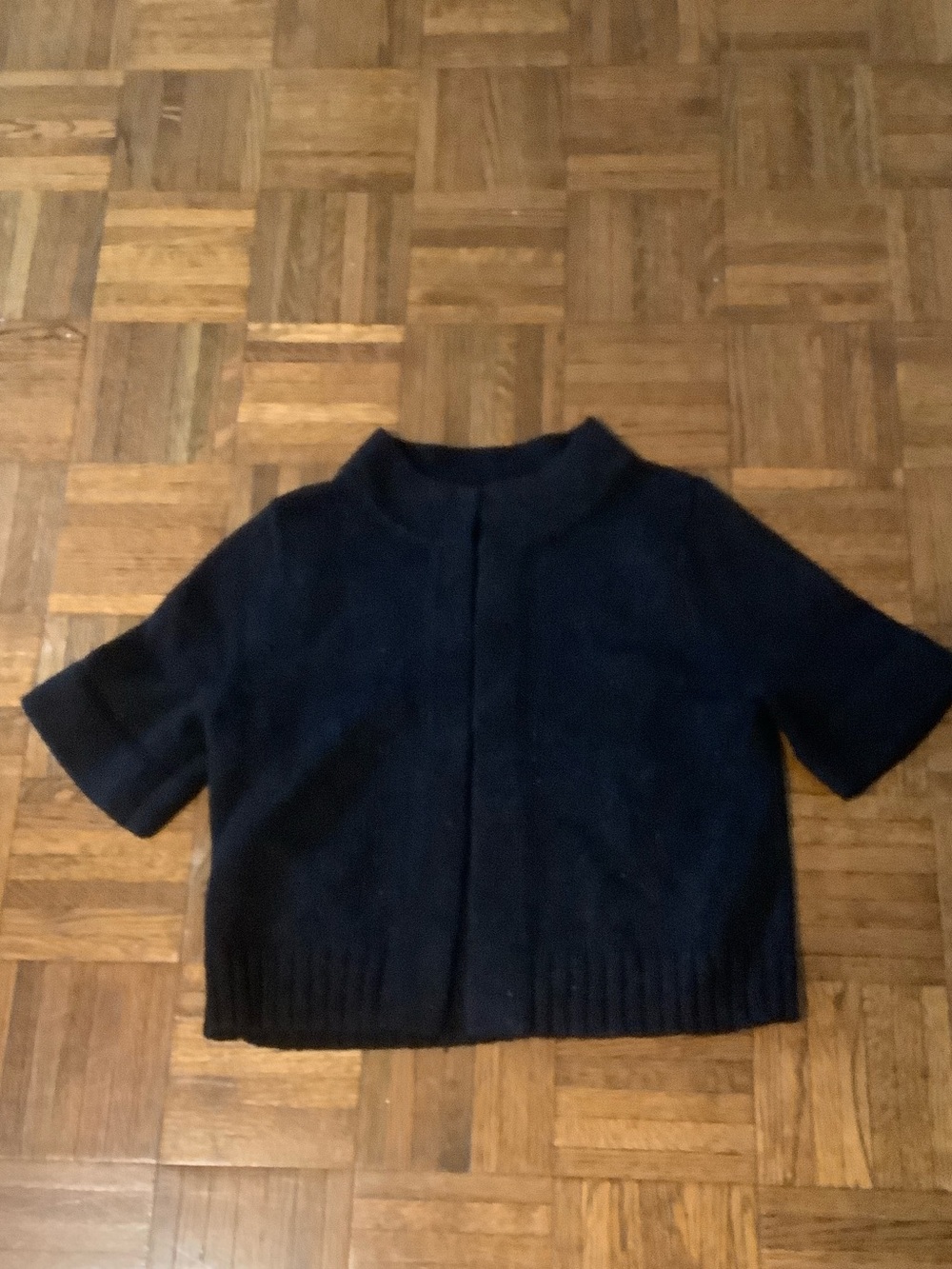 Black bolero sweater with silver flecks
